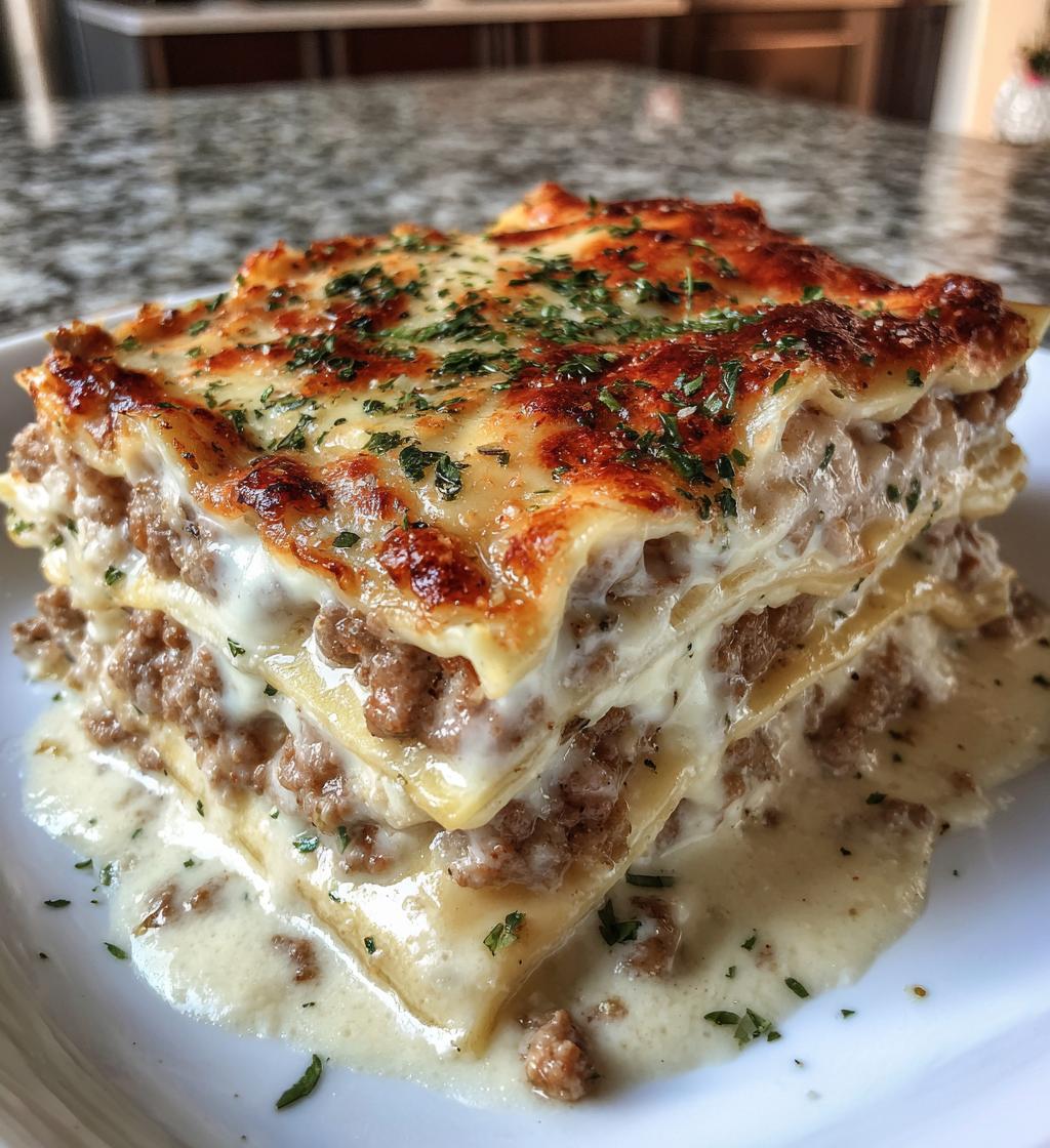 sausage alfredo ravioli lasagna - detail 1