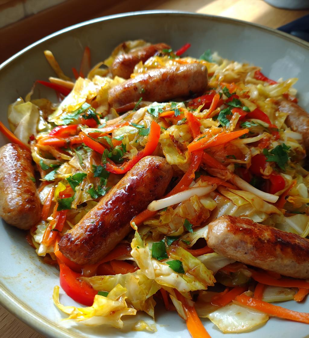 sausage and cabbage stir fry