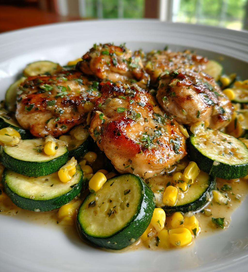 savory garlic butter chicken zucchini corn