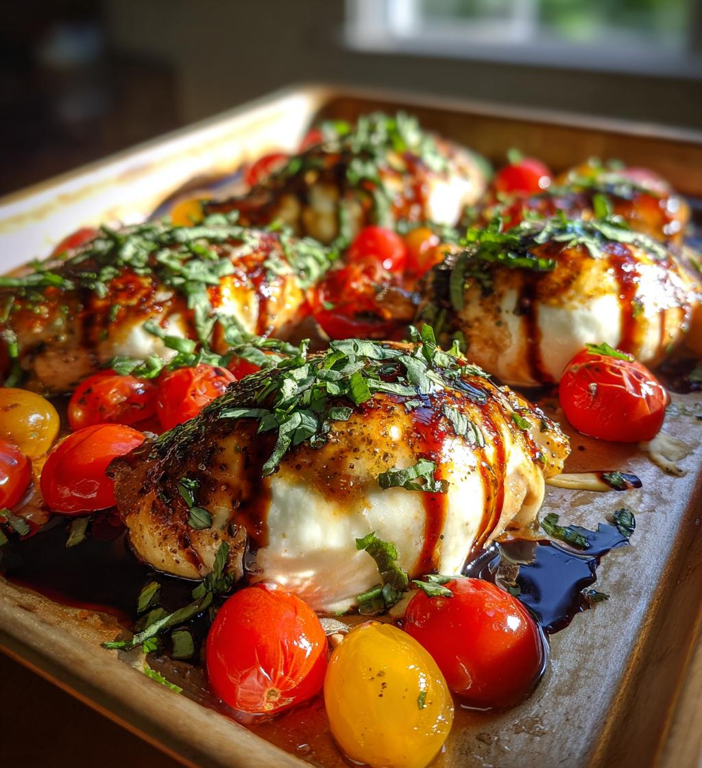 sheet pan caprese chicken - detail 1