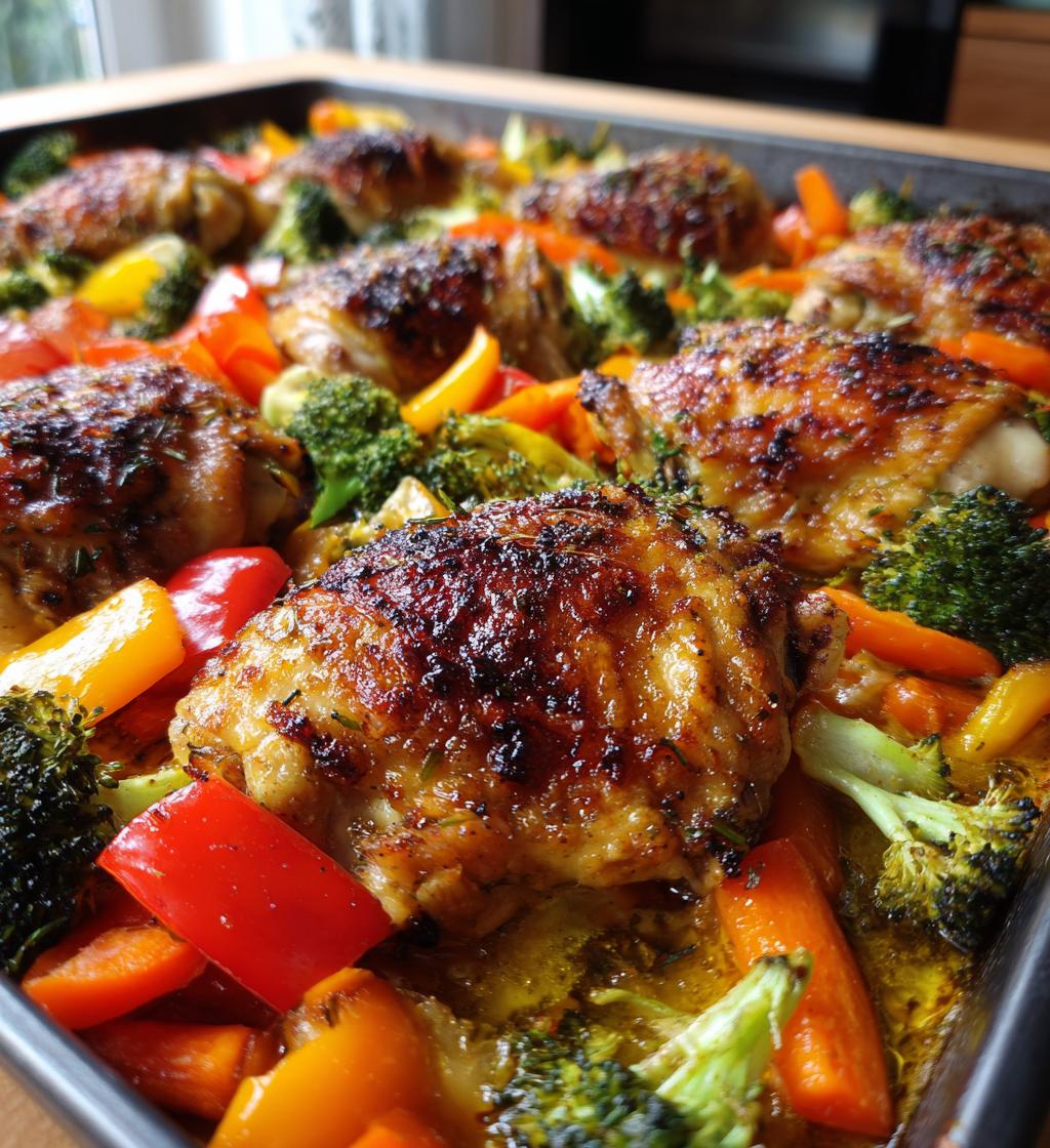 sheet pan garlic butter chicken and veggies - detail 1
