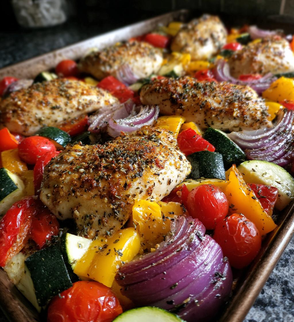 sheet pan greek chicken veggies
