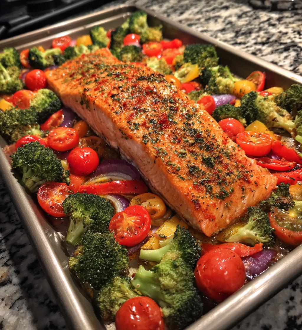 sheet pan salmon and veggies - detail 1
