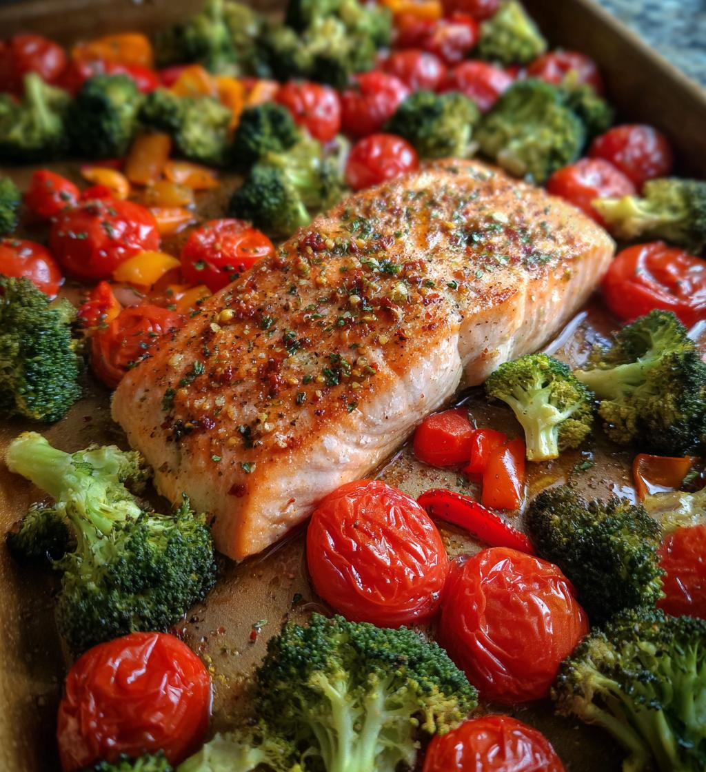 sheet pan salmon and veggies