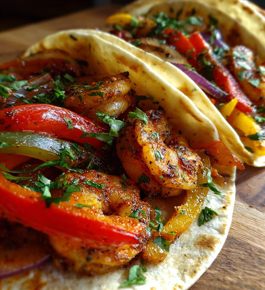 sheet pan shrimp fajitas