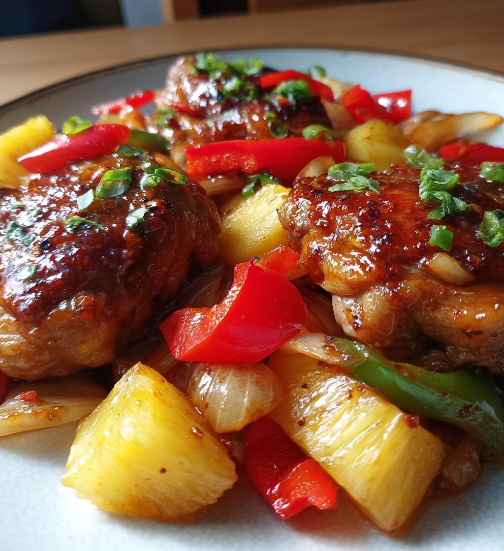 sheet pan teriyaki chicken and pineapple - detail 1