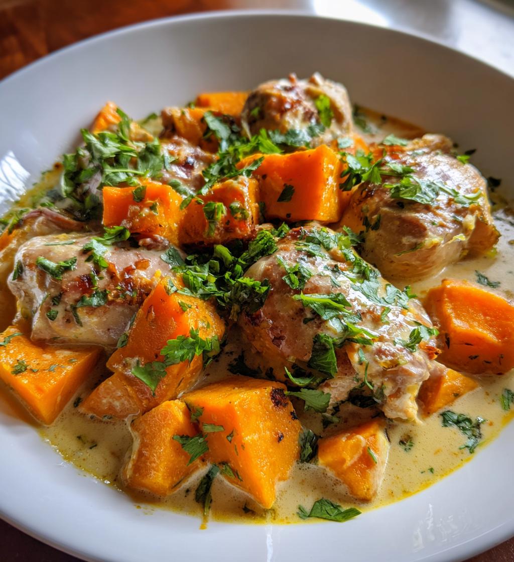 slow cooker chicken and sweet potato curry - detail 1