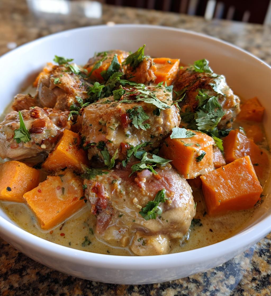 slow cooker chicken and sweet potato curry