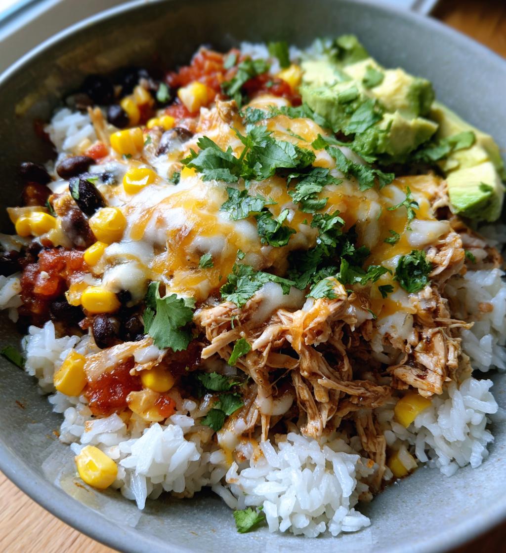 slow cooker chicken burrito bowl