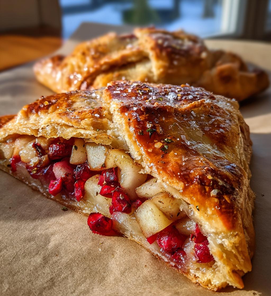 spiced pear and cranberry galette - detail 1