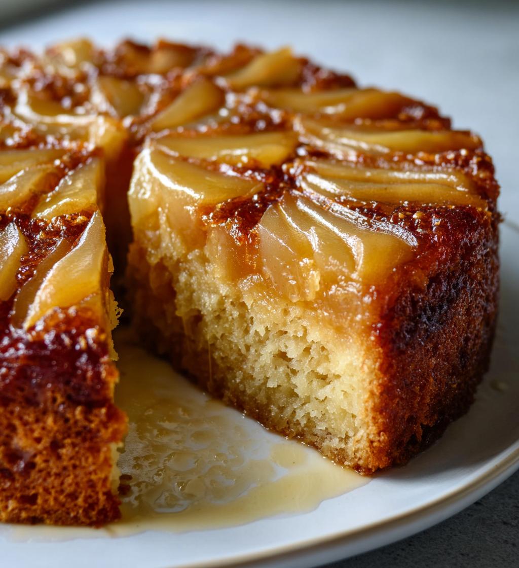 spiced pear upside down cake