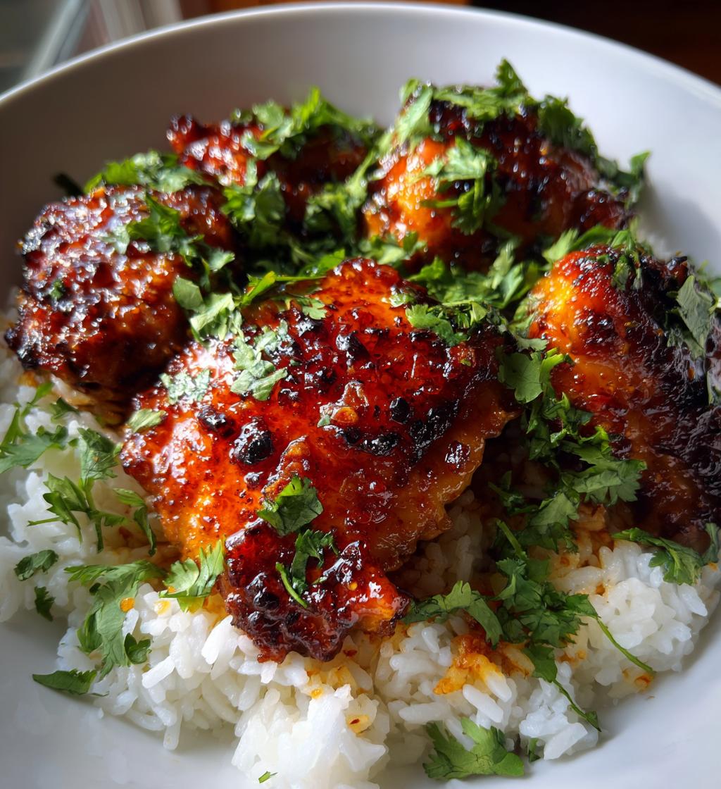 spicy maple chicken coconut rice - detail 1