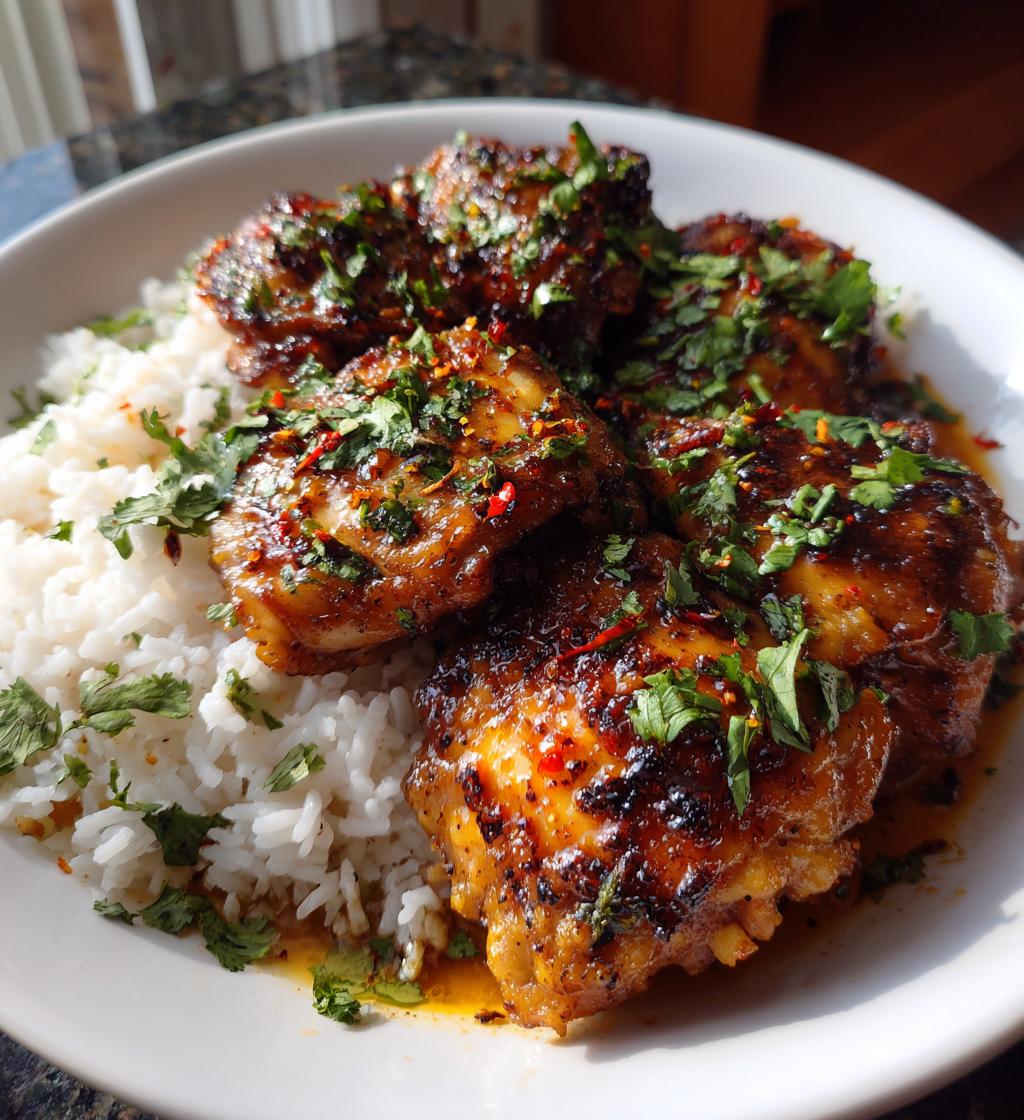 spicy maple chicken coconut rice