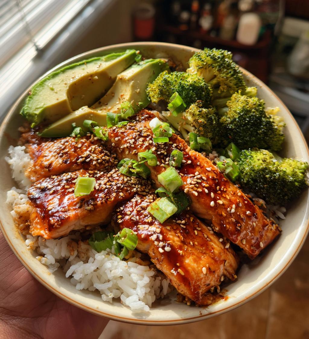 sriracha honey salmon bowls - detail 1
