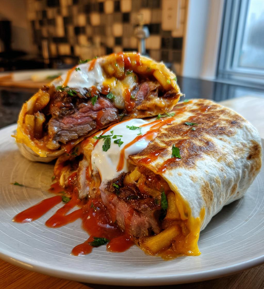 steak cheese dirty fry burrito - detail 1