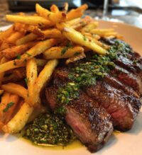 steak frites with chimichurri