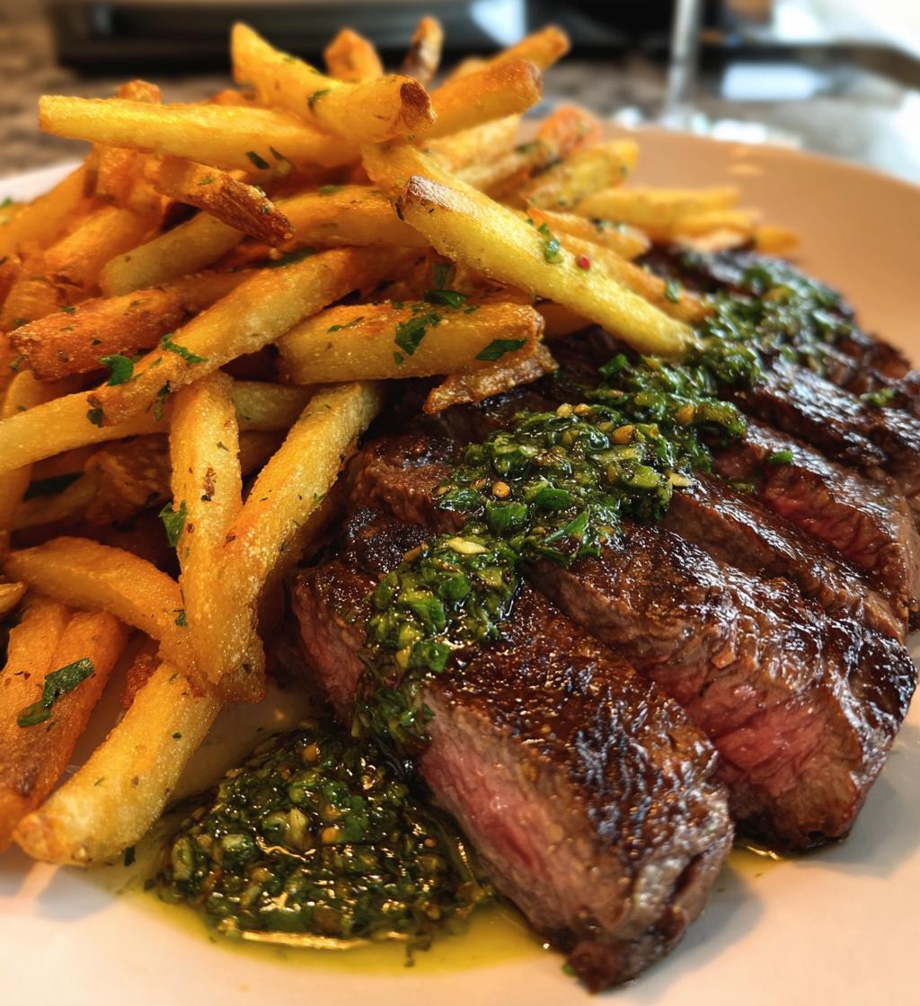 steak frites with chimichurri