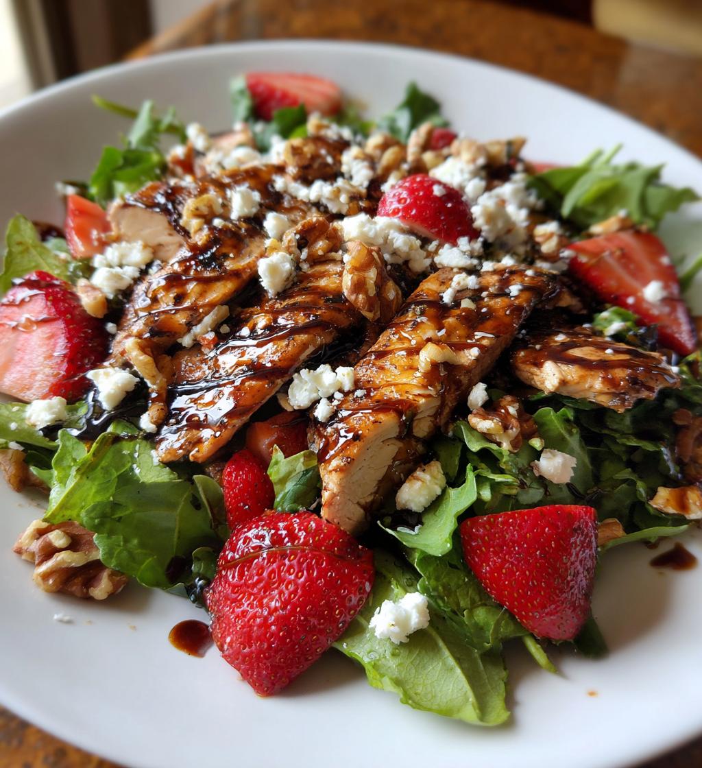 strawberry balsamic chicken salad - detail 1