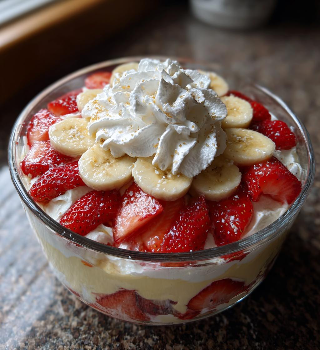 strawberry banana pudding - detail 1