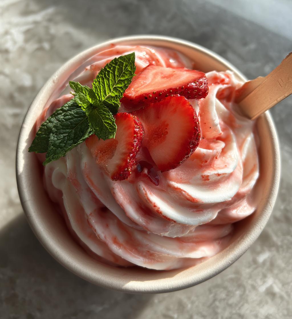 strawberry frozen yogurt - detail 1