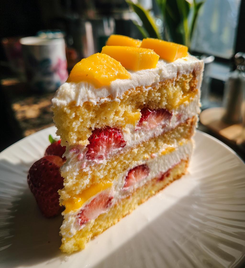 strawberry mango cake