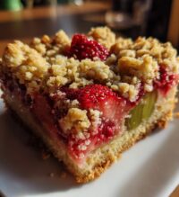 strawberry rhubarb crumb bars