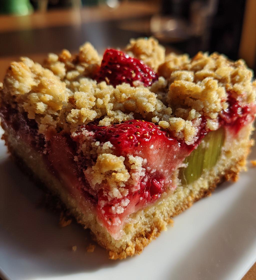 strawberry rhubarb crumb bars