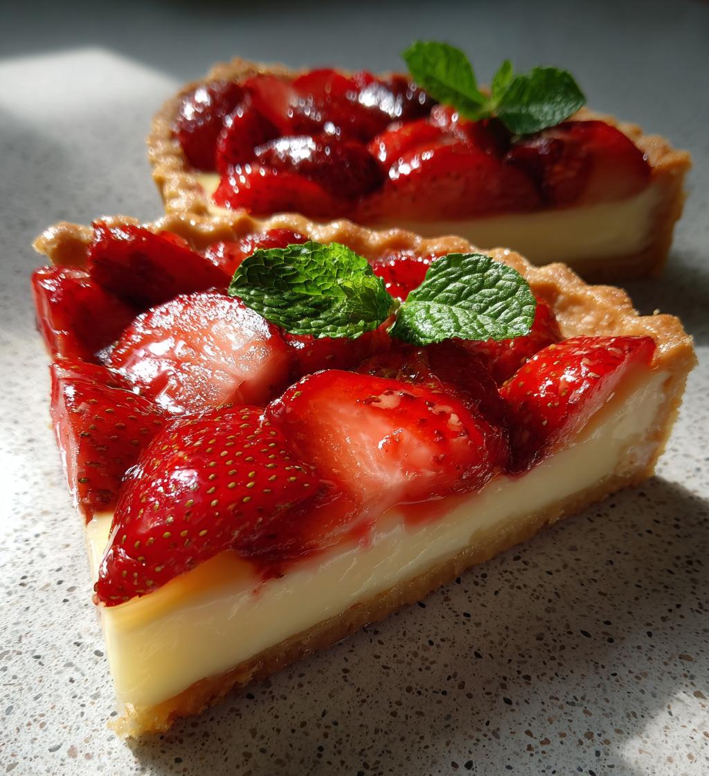 strawberry rose tart custard cream - detail 1