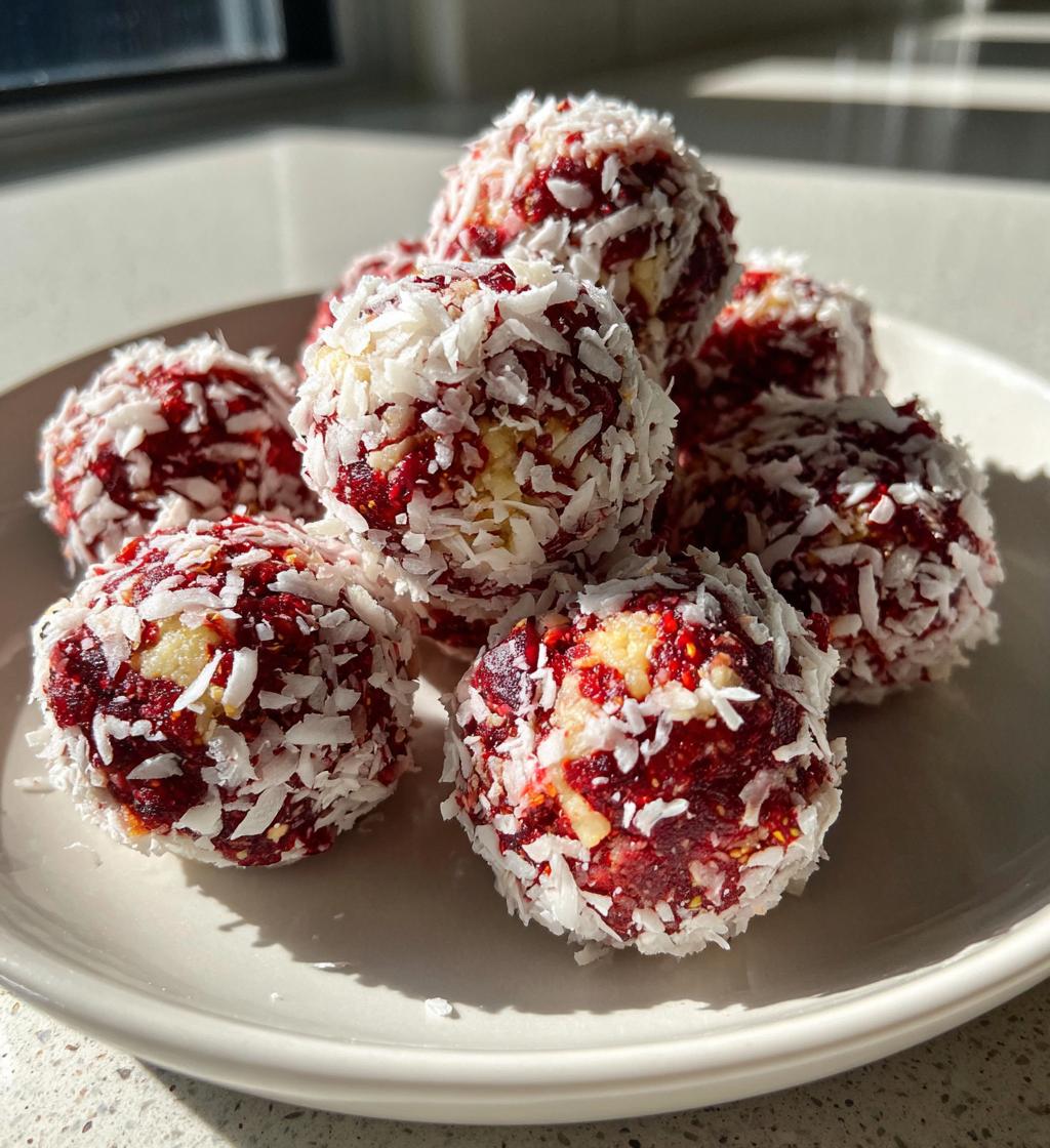 strawberry shortcake energy bites