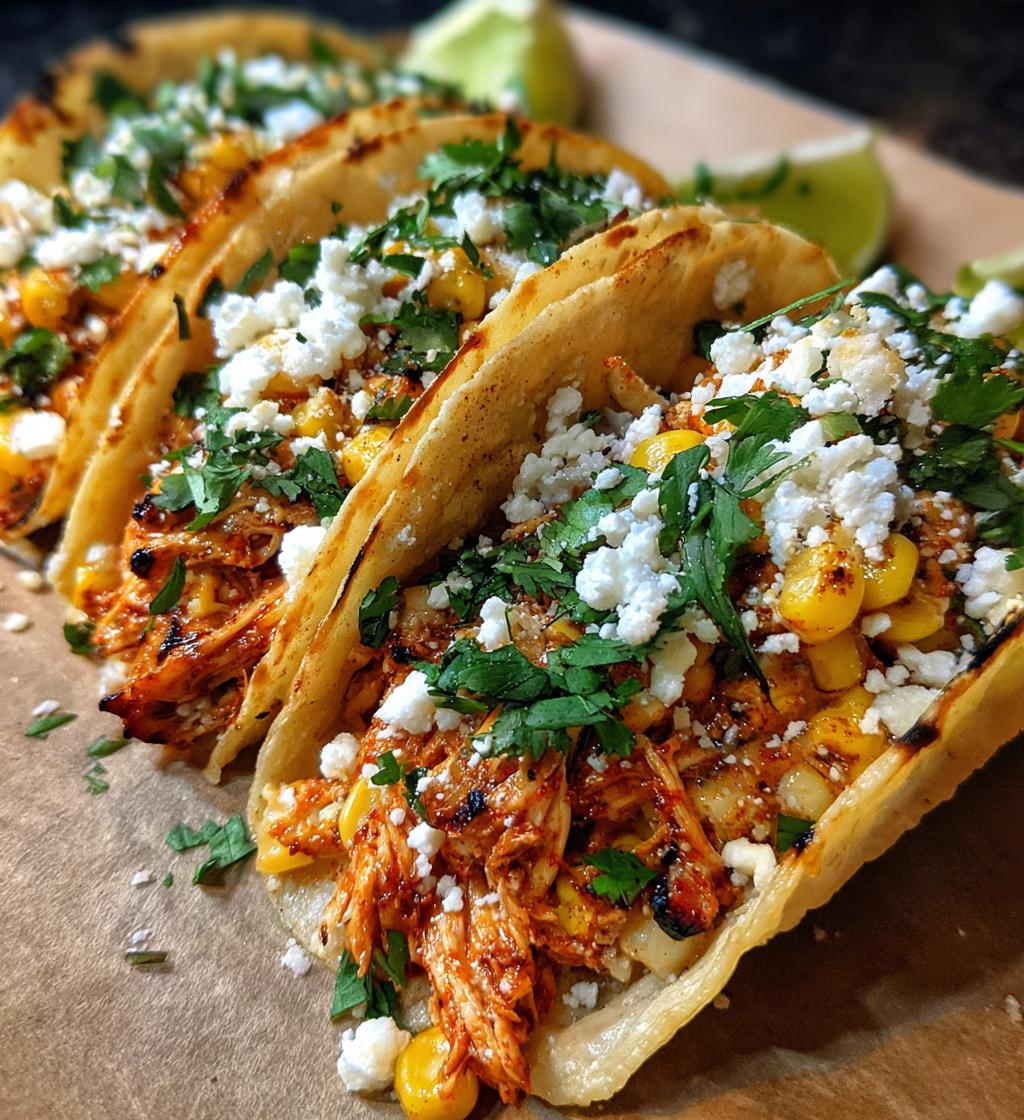 street corn chicken tacos