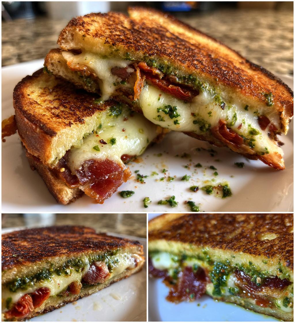 sun dried tomato bacon pesto grilled cheese - detail 1