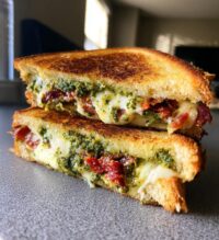 sun dried tomato bacon pesto grilled cheese