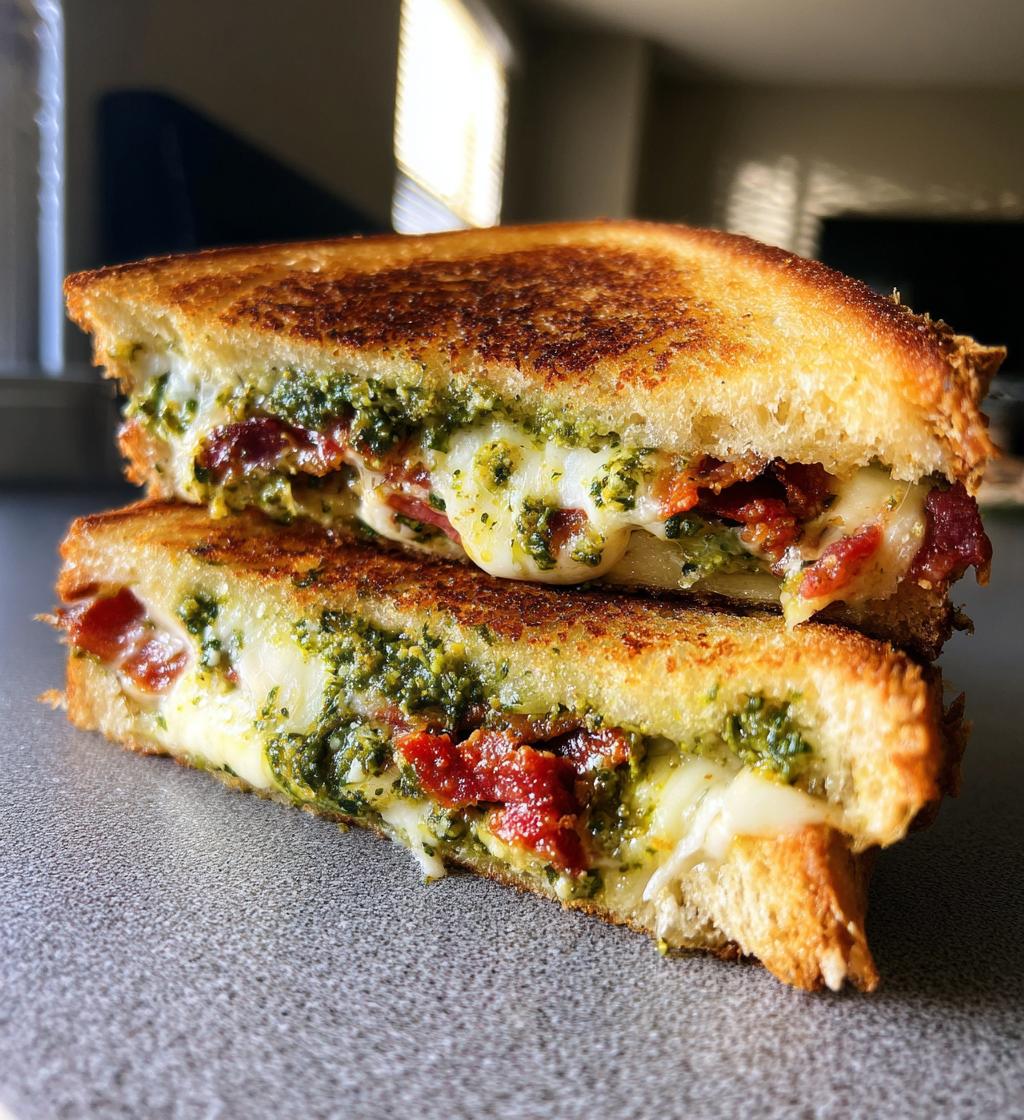 sun dried tomato bacon pesto grilled cheese