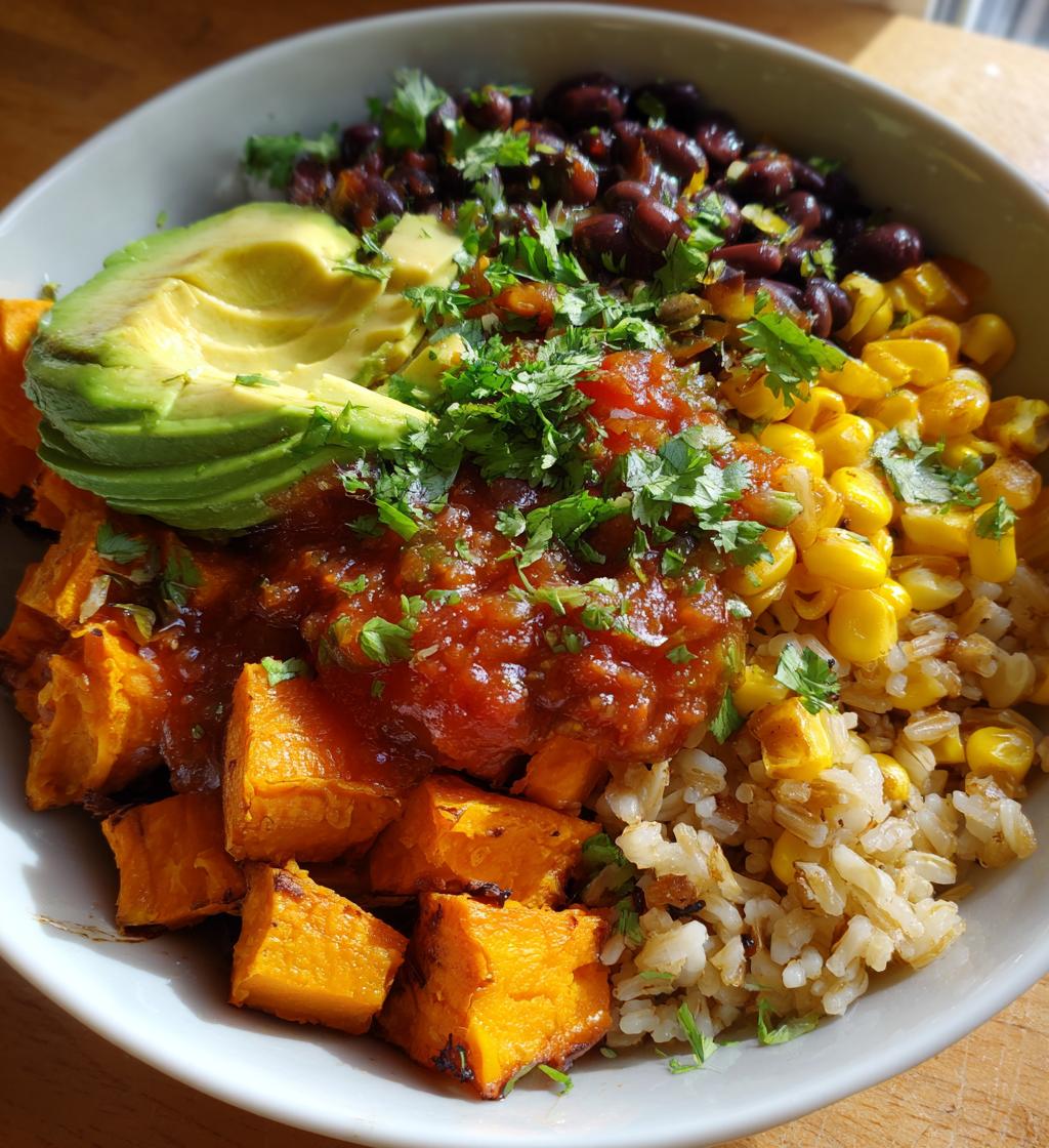 sweet potato burrito bowl - detail 1