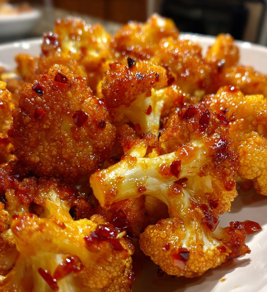 sweet spicy baked cauliflower