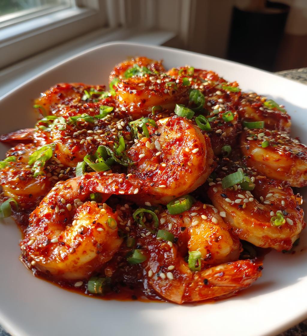 sweet spicy gochujang shrimp