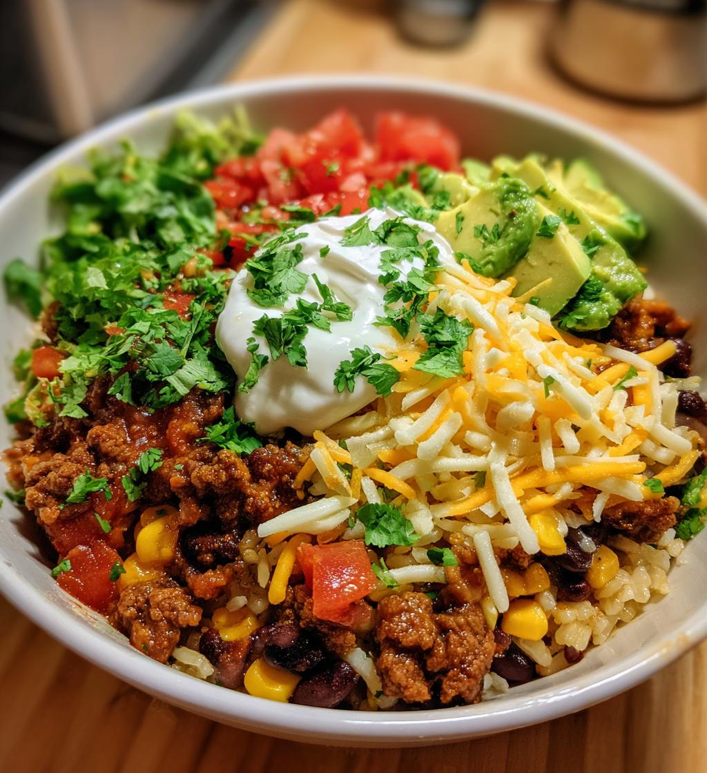 taco rice bowl - detail 1
