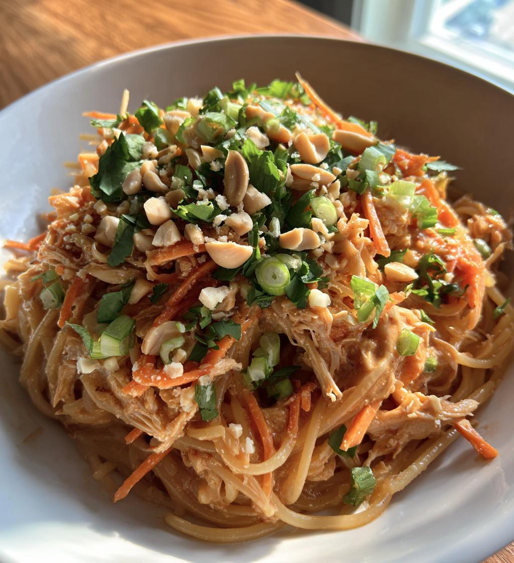 thai peanut noodles with chicken