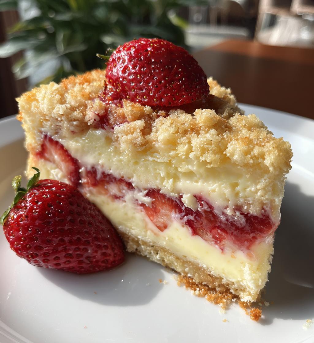 the ultimate strawberry cheesecake dump cake - detail 1