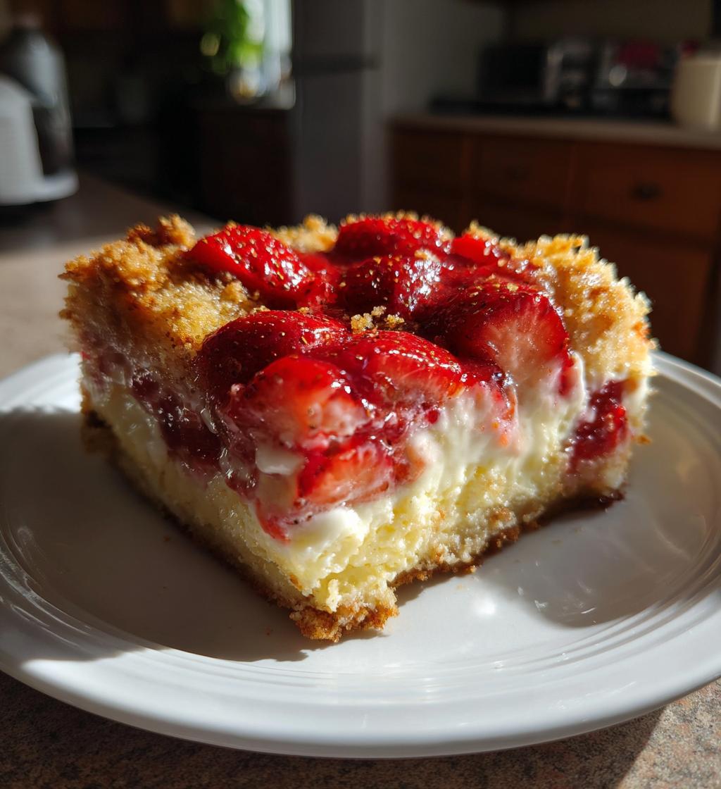 the ultimate strawberry cheesecake dump cake