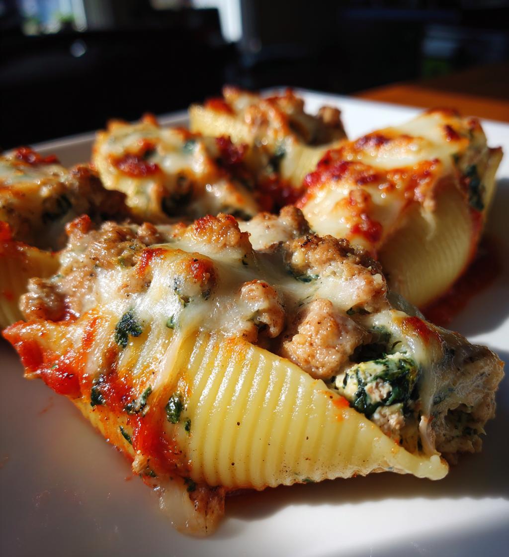 turkey and spinach stuffed shells