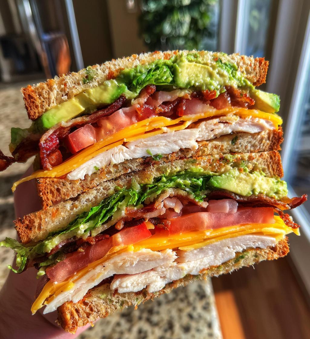 turkey avocado club sandwich - detail 1