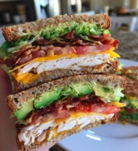 turkey avocado club sandwich