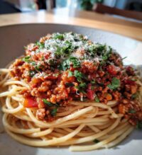 turkey bolognese spaghetti