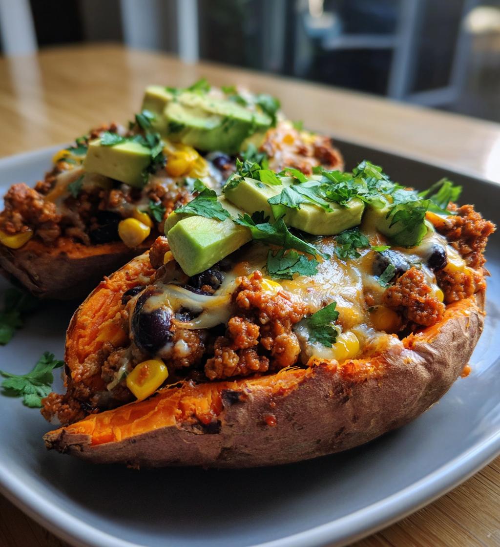turkey taco stuffed sweet potatoes - detail 1