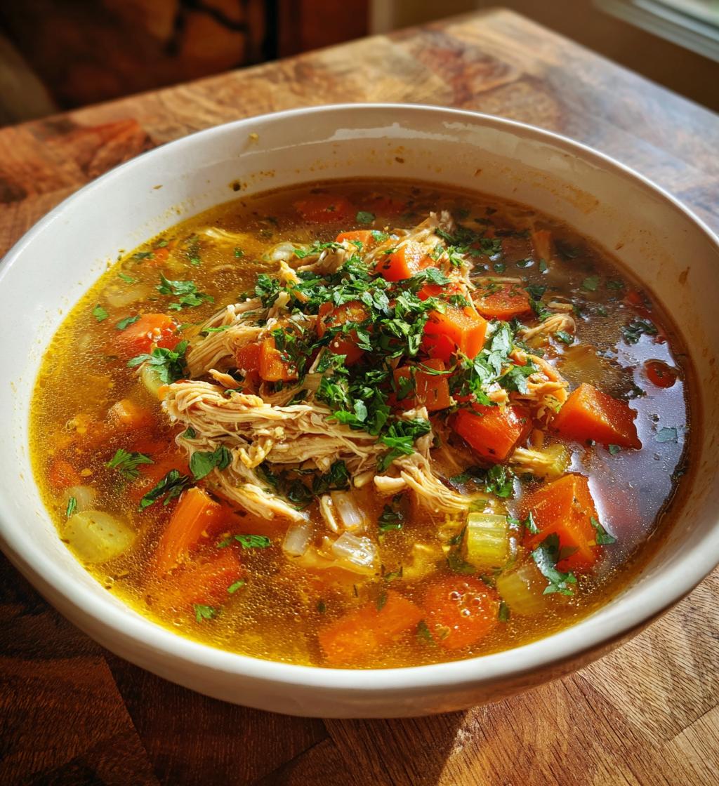 turmeric chicken soup - detail 1