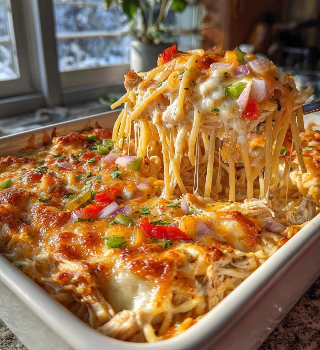 ultimate cheesy chicken spaghetti