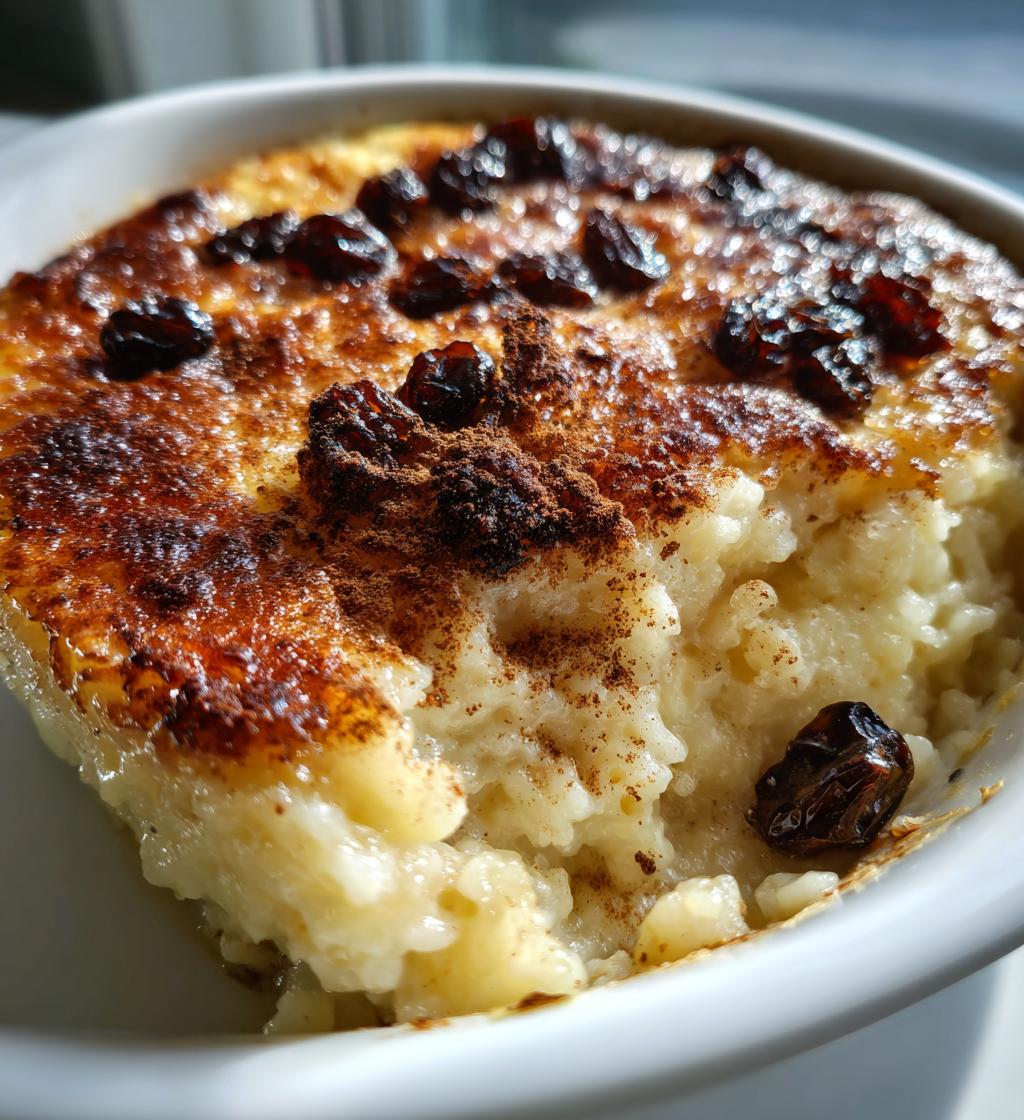 vegan baked rice pudding - detail 1