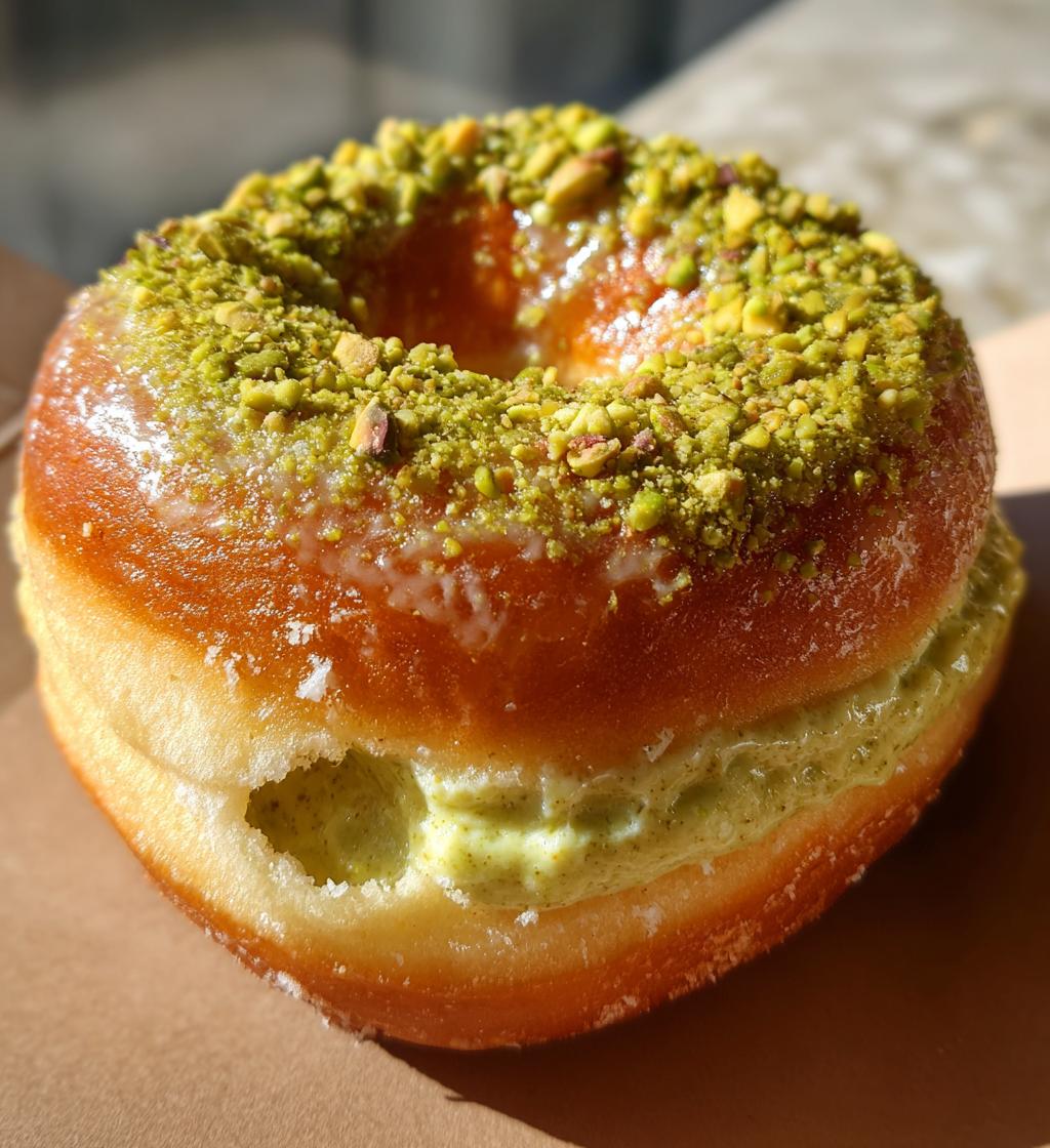 vegan donuts filled with pistachio pastry cream