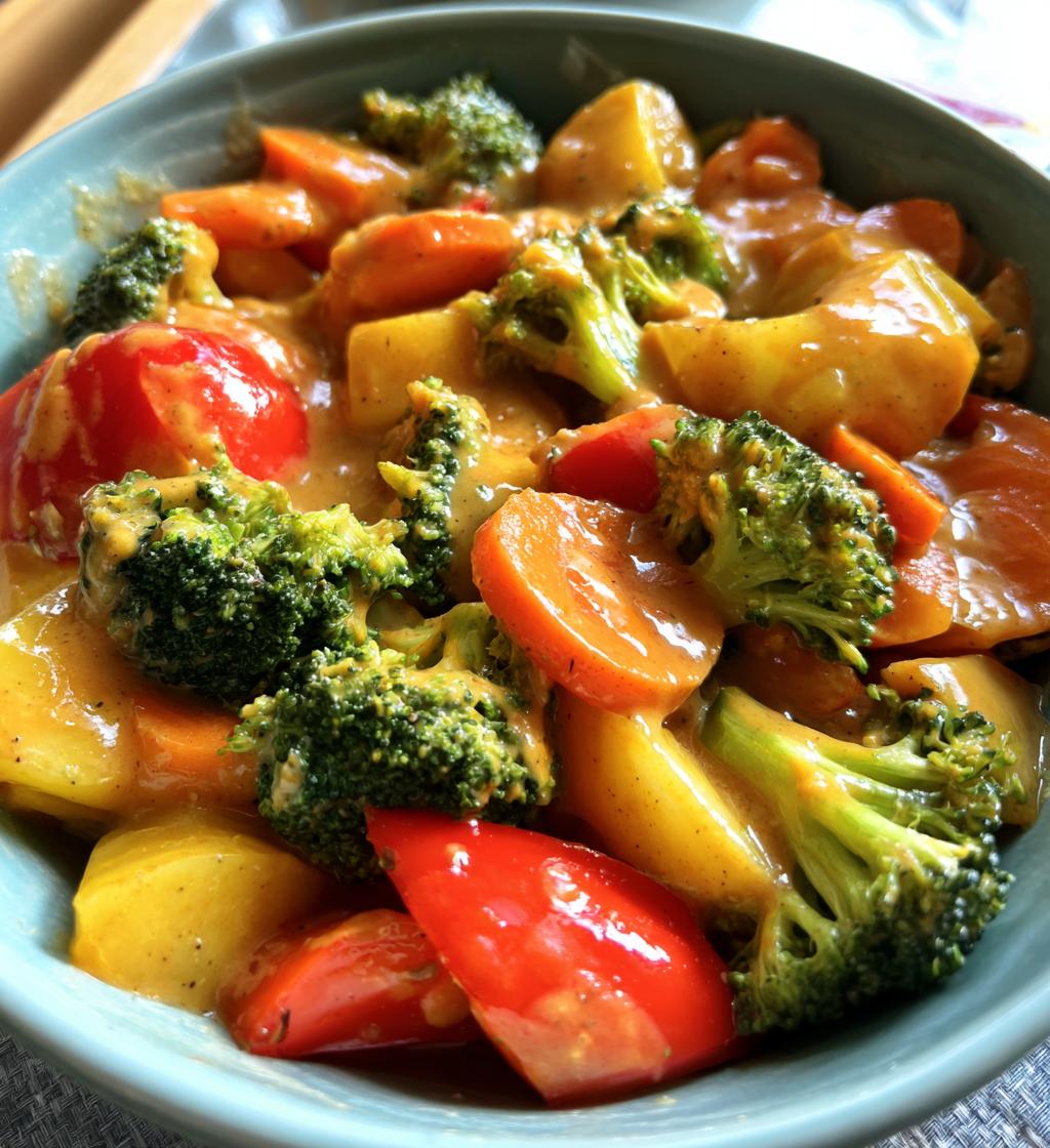 vegetable stir fry with peanut sauce - detail 1